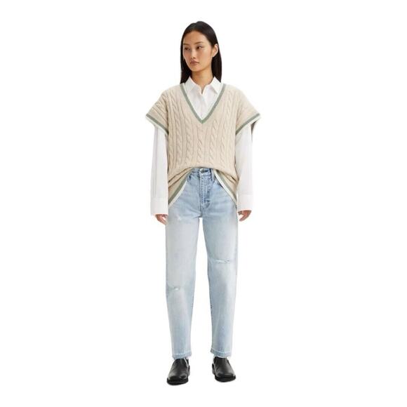 Levi's Jeans Women 24 Blue Made Crafted Column Taper High Rise Straight Leg NWT - Picture 2 of 11